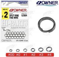 Кольца заводные Owner Split Ring Fine Wire №4 19.8кг/18шт