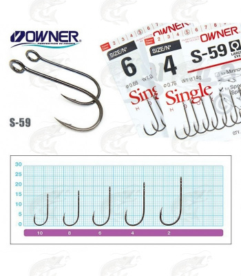 Крючок Owner Single Hook S-59 №2 6 шт.