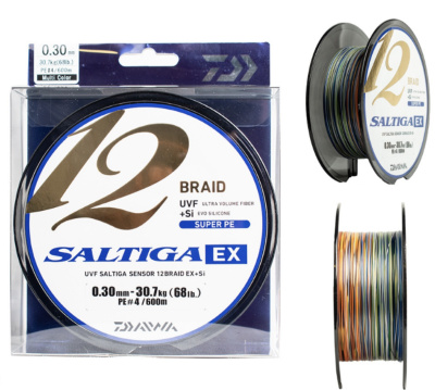 Шнур Daiwa Saltiga 12 Braid Multicolor 200m PE#0.6 lb13/5.8kg
