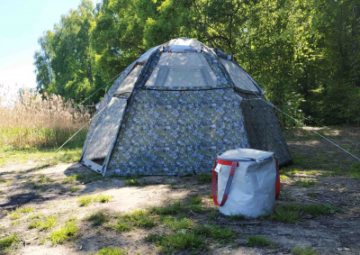 Летняя палатка-шатёр Лотос 5 Мансарда (360х320/205 см) + Внутренняя палатка + Пол влагозащитный + Стойки