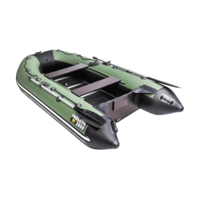 Лодка ПВХ Ривьера Компакт 2900 СК "Касатка" зеленый/черный
