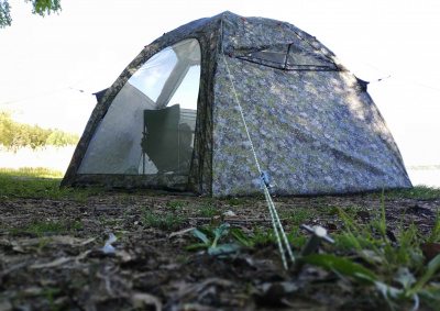 Летняя палатка-шатёр Лотос 5 Мансарда (360х320/205 см) + Внутренняя палатка + Пол влагозащитный + Стойки