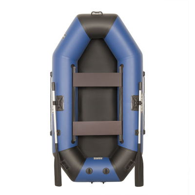 Лодка гребная под мотор Sharks S260 Люкс синий/чёрный (пол-книжка)