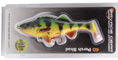 Приманка Savage Gear 4D Perch Shad Slow Sink 20cm 100gr 02-Firetiger