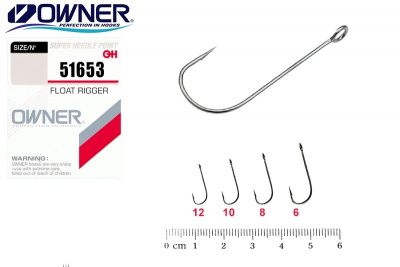 Крючок Owner Float Rigger 51653 №10 12шт.