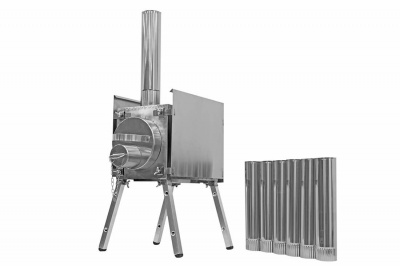 Печь Берег для палатки "Экономка" Мини (съёмные экраны   - труба 65мм)