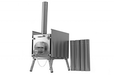 Печь Берег для палатки  "Экономка" Большая New (стационарные экраны - труба 80мм)