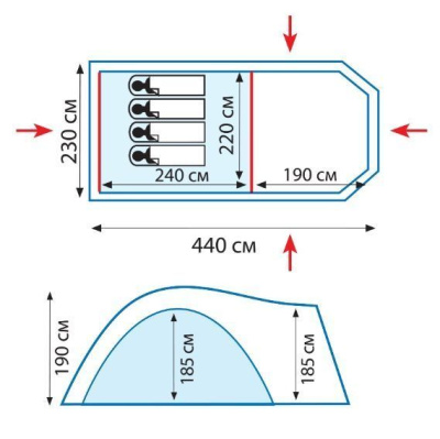 Палатка Кемпинговая Tramp Anaconda 4 (V2)