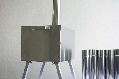 Печь Берег для палатки "Экономка" Малая New (стационарные экраны - труба 65мм)