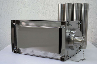 Печь Берег для палатки  "Экономка" Большая New (стационарные экраны - труба 80мм)