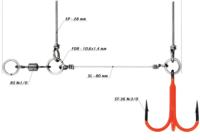 Оснастка цветной стингер для джиг-головки Vido Craft Stinger Jig размер XL