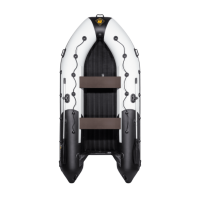 Лодка ПВХ Ривьера 3600 НДНД "Комби" светло-серый/черный
