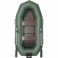 Лодка гребная под мотор Лоцман Профи С-260 МПРС зелёный (реечная слань, приставка под мотор)