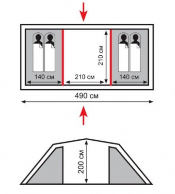 Палатка Кемпинговая Totem Hurone 4 (V2)