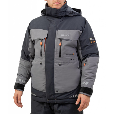 Костюм рыболовный Graff зимний -50°С (218ОВ черно-серый) размер XXXL (176-182)