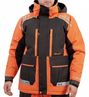 Костюм рыболовный Graff (поплавок -15°С) (215ОВ-11 черно-оранжевый) размер XL (176-182)