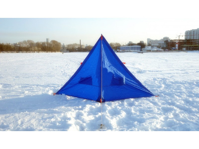 Зимнее укрытие для рыбака Пингвин Крыло 175*350 (синий)