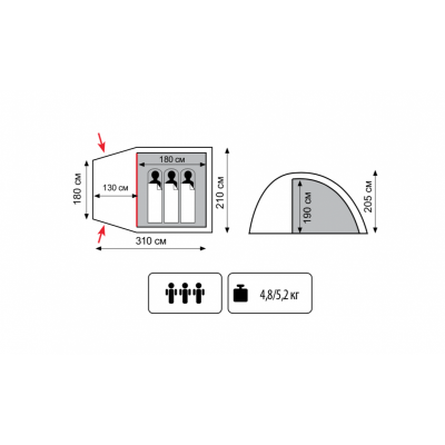 Палатка Кемпинговая Totem Apache 3 (V2)