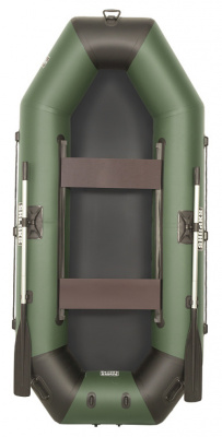 Лодка гребная под мотор Sharks S270 Люкс зелено/чёрный (пол-книжка)