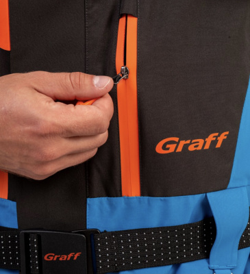 Костюм рыболовный Graff (поплавок -15°С) (215ОВ-3 черно-голубой) размер XXXL (176-182)