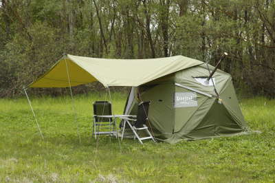 Всесезонная Универсальная палатка Лотос КубоЗонт 4-У Компакт (260х260/215 см) + Гидродно + Пол Утеплённый