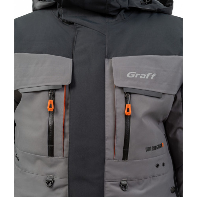 Костюм рыболовный Graff зимний -50°С (218ОВ черно-серый) размер XL (182-188)
