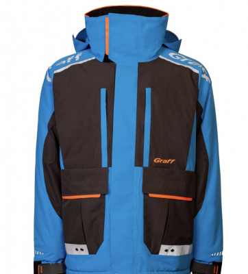 Костюм рыболовный Graff (поплавок -15°С) (215ОВ-3 черно-голубой) размер XXXL (176-182)